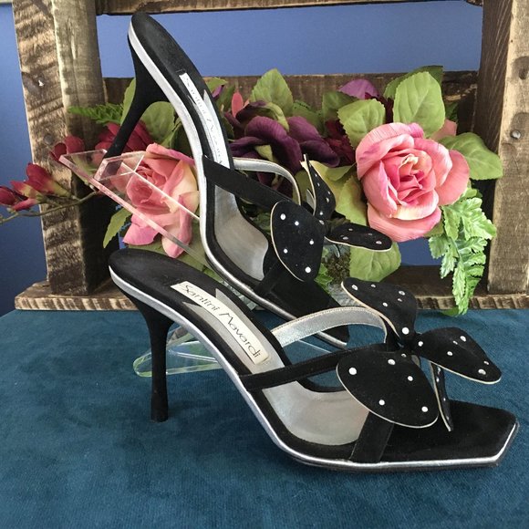 Santini Mavardi Black Suede Sandal Size 36 (US6)
